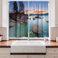 thumbnail image 2 of Ambesonne Nautical Kitchen Curtains, Romantic Lake Sunset, 55"x45", Blue Grey, 2 of 3