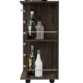 thumbnail image 5 of Modern Bar Cart In Dark Walnut With Two External Shelves, Four , Six Wine Rack And Single Door Cabinet For Sophisticated Entertaining Enclosed Area, 5 of 6