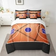 thumbnail image 2 of Erosebridal Basketball Comforter Set With Sheets7 piece Gaming Sports Bed in a Bag Ball Games Bedding Set King Size Gift for Basketball Lover Orange Black Bed Set with Comforter,Sheets, 2 of 5
