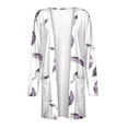 thumbnail image 4 of LOVZFMLL Vestes pour Femmes Imprimé Manches Longues Blouse Décontractée avec Poche Cardigan Extérieur, 4 of 6