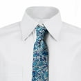 thumbnail image 2 of Floral Necktie, Middle Eastern Nature, Dress Tie, 3.7", Blue Navy and Green, by Ambesonne, 2 of 3
