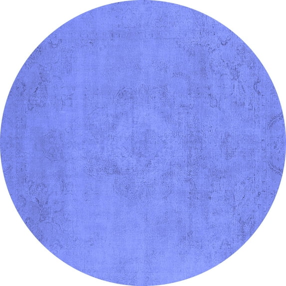 Ahgly Company Indoor Round Oriental Blue Industrial Area Rugs, 6' Round