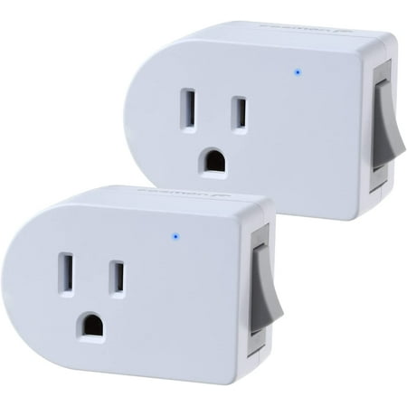 Grounded Outlet with ON/Off Switch (2 Pack), 3 Prong Electrical Plug ...