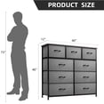 thumbnail image 2 of 9-Drawer Dresser,40''H x 40''L x 12''W Tall Fabric Dresser, Storage Organizer Unit With Wide Chest Bins for Closet, Bedroom, Sutdy，Entryway，Hallway, Nursery（3 colors）, 2 of 4