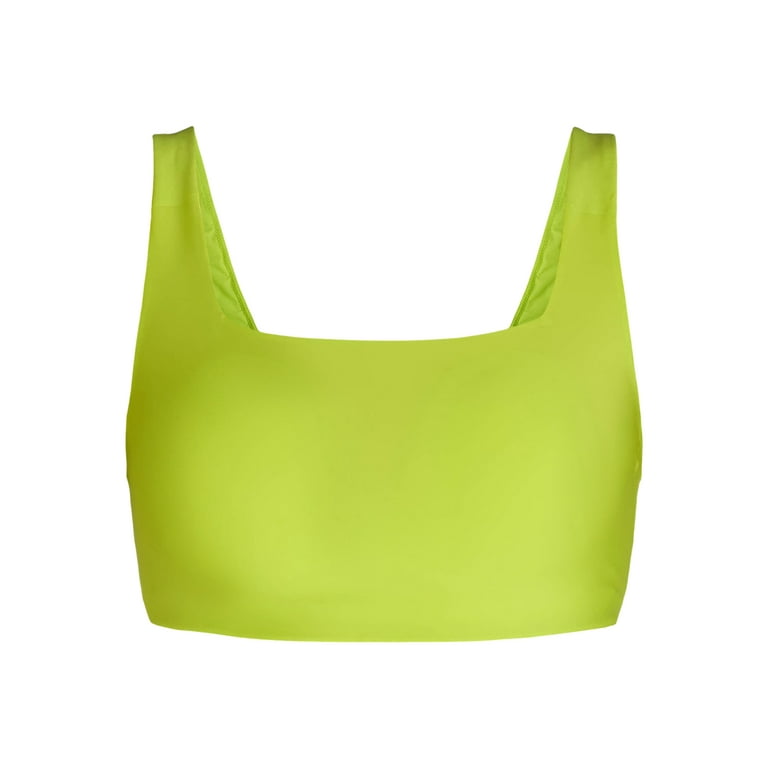 No Boundaries Wire-Free Bonded Square Neck Bra - Walmart.com