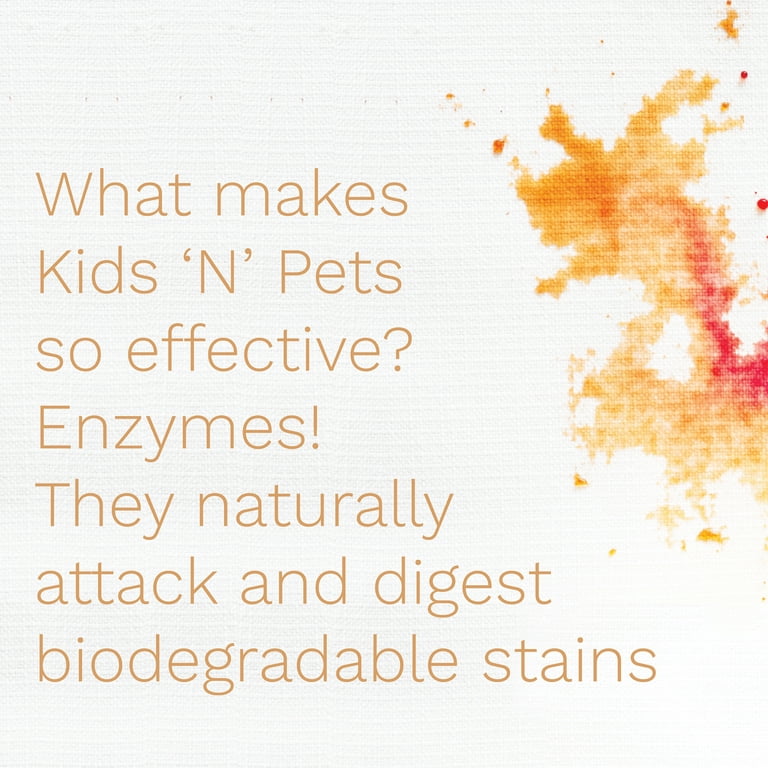 Kids 'N' Pets - Instant All-Purpose Stain & Odor Remover – 27 fl oz - Permanently Eliminates Tough Stains & Odors – Including Urine Odors - No Harsh Chemicals, Non-Toxic & Child Safe, Multi-Color