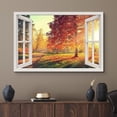 thumbnail image 2 of wall26 Canvas Print Wall Art Window View Orange Autumn Fall Forest Tree Park Wilderness Nature Photography Realism Scenic Landscape Colorful Multicolor for Living Room, Bedroom, Office - 32"x48&, 2 of 5