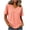 Pink, variant on hoksml Women Heather V Neck Short Sleeve T Shirt Loose Curved Hem Basic Casual Tee for Summer Daily Beach