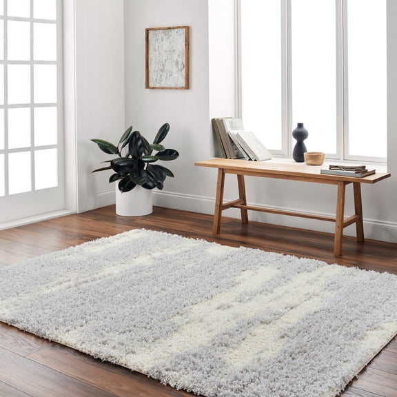 Artistic Wavers Everton Plus Area Rug, 5'3" x 7', Cream/Gray