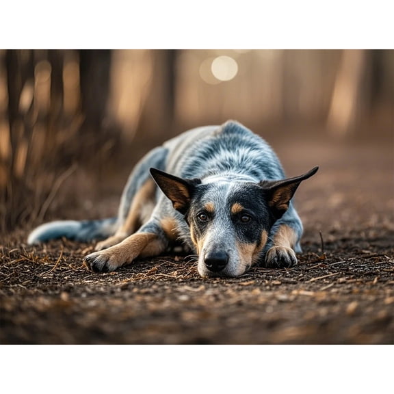 Lcdjbfbf DIY 5D Round Full Drill Diamond Dot Gem Art Kits,Australian Cattle Dog pattern,Art for Home Decor ,handmade kits for Beginners，animal Crystal Gem Art Diamond Painting (16x12 inch)