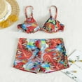 thumbnail image 4 of FhsagQ Swimsuit Sets for Women Fishnet 2023 New Flat Feet Swimsuit Female Split Print Swimsuit Womens Swimsuit Sets with Robe Swimsuit Sets for Women Red L, 4 of 4