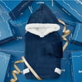 thumbnail image 6 of Cozy Comfort Wearable Blanket Hoodie, Sherpa Hoodie Blanket with Giant Pocket, Warm&cozy, Oversize, Navy, 6 of 6