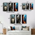 thumbnail image 4 of Designart "Futuristic Portrait Cyborg Woman I" Abstract Portraits Framed Wall Art Set Of 3 - Blue Transitional Frame Canvas Set For Living Room Decor, 4 of 6