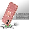 thumbnail image 7 of for Motorola Moto G Stylus 5G 2024 Phone Case with Ring Stand Lanyard Strap, Cute Glitter Girly Women Protection Shockproof 2-Layer Protective Cover - Rose Gold, 7 of 7