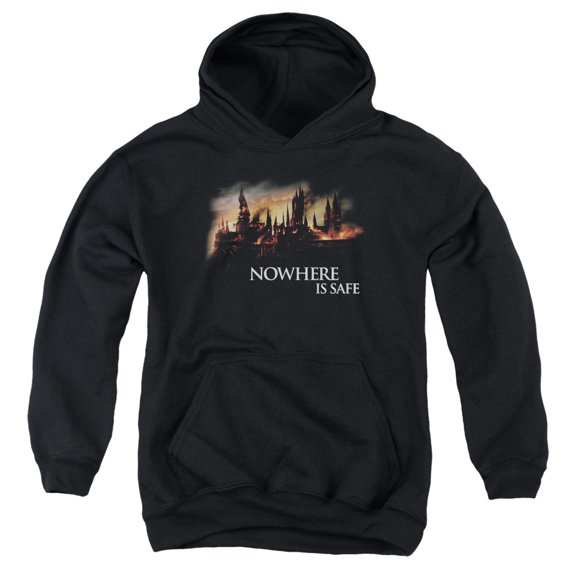 Harry Potter - Burning Hogwarts - Youth Hooded Sweatshirt - Small