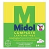 3 PACK - Midol Complete Caffeine Free MENSTRUAL Pain Relief Caplets with Acetaminophen, 24 Count (3 PACK=72 CAPLETS) *EN