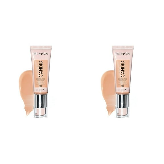 Revlon Photoready Candid Natural Finish Foundation - Pack of 2, 130 Ivory, 0.75 Fl. Oz. - Enhance Your Skin with Anti-Pollution, Antioxidant, and Anti-Blue Light Ingredients
