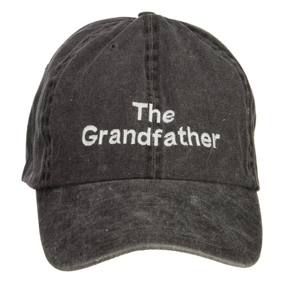 The Grandfather Embroidered Big Washed Cap - Black XL-3XL