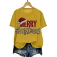 thumbnail image 6 of Dmsael Womens Christmas Shirts Christmas Shirts for Women Short Sleeve Round Neck Xmas Tree Print Fall Funny Party Shirts Loose Fit Fashion Tops Yellow,S, 6 of 6
