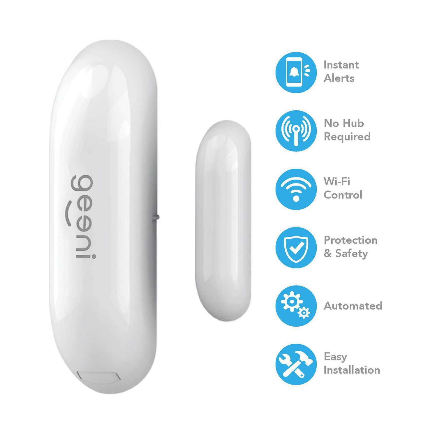Merkury Innovations Capteurs de Porte et Fenetre Wi-Fi Intelligente - Emballage de 2