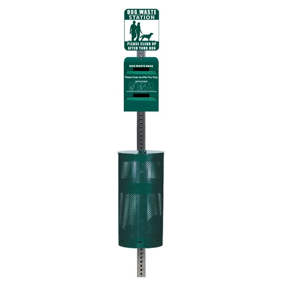 Standard Dog Waste Station / Tie_Handle Roll (Matte Green)