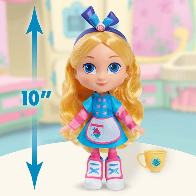 Disney Junior Alices Wonderland Bakery Alice Doll and Accessories, Kids Toys for Ages 3 Up, Size: 7.0 inches; 4.0 inches; 12.0 Inches
