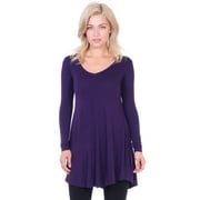 Cut & Paste Women's V Neck Long Sleeve Tunic Top, Regular also in Plus Size - Made in USA
