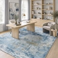 thumbnail image 2 of CHITOOMA 6'x9' Area Rugs for Living Room, Machine Washable Abstract Distressed Rugs Indoor Neutral Carpet Rugs for Bedroom Dining Room Office with Non-Slip Backing, Stain Resistant, Blue, 2 of 9