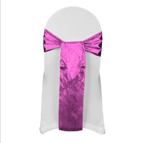 Tissue Lame Chair Sashes 6" x108" Bow Metallic 100% Polyester 8 COLORS Wedding", Hot Pink ...
