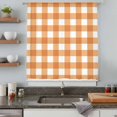 thumbnail image 5 of Orange Plaid Sheer Curtains 108" Extra Long, Gradient Geometric Buffalo White Checkered Light Filering Curtains, Privacy Drapes Simi Floor to Veiling Curtain for Living Room Large Window Treatment, 5 of 9