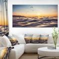 thumbnail image 1 of Orange Tinged Sea Waters at Sunrise - Beach Photo Canvas Print, 1 of 3