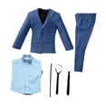 thumbnail image 2 of Traje Formal a Escala 1: Chaqueta Y Pantalones, Estilo Retro, para Cosplay, con Mangas Largas, Cinturón Y , para Accesorios de 12 Pulgadas Azul, 2 of 8