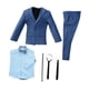 thumbnail image 2 of Traje formal 1:6 con cinturón y corbata, elegante y moderno, estilo cosplay, informal, manga larga. Azul, 2 of 9