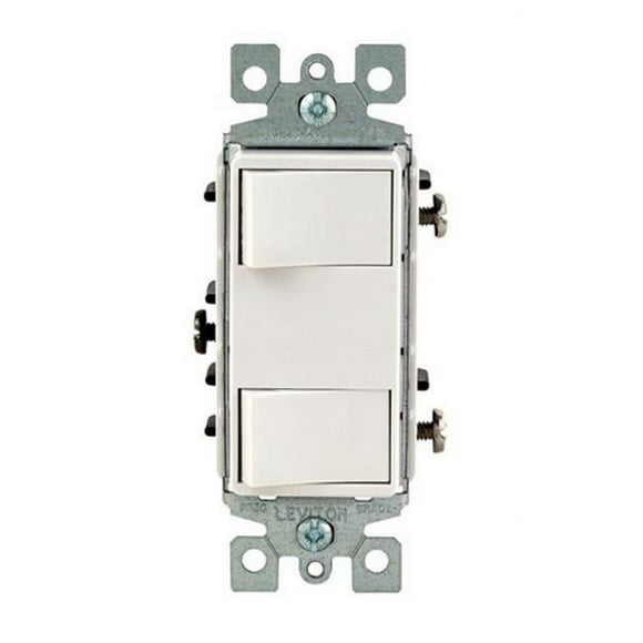 Decora 01754-0WS Interrupteur Double Combinaison Blanc Leviton