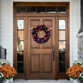thumbnail image 4 of Northlight Jack-O-Lanterns Shatterproof Ball Ornament Halloween Wreath - 24" - Unlit, 4 of 10
