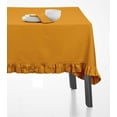 thumbnail image 4 of Vargottam Ruffle Tablecloth, Table Linens Rectangular Table Covers For Party Decor, Solid Dining Tabletop Covers Cotton Tablecloths,Mustard Yellow,60 x 108 Inches, 4 of 7