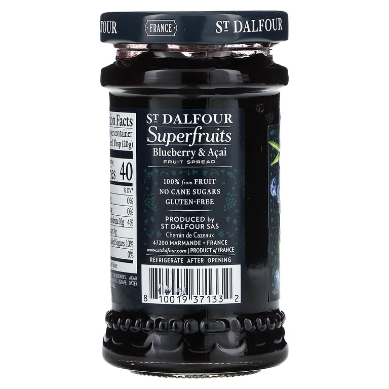 St. Dalfour, Fruit Spread, Blueberry & Acai, 6 oz, No Cane Sugars