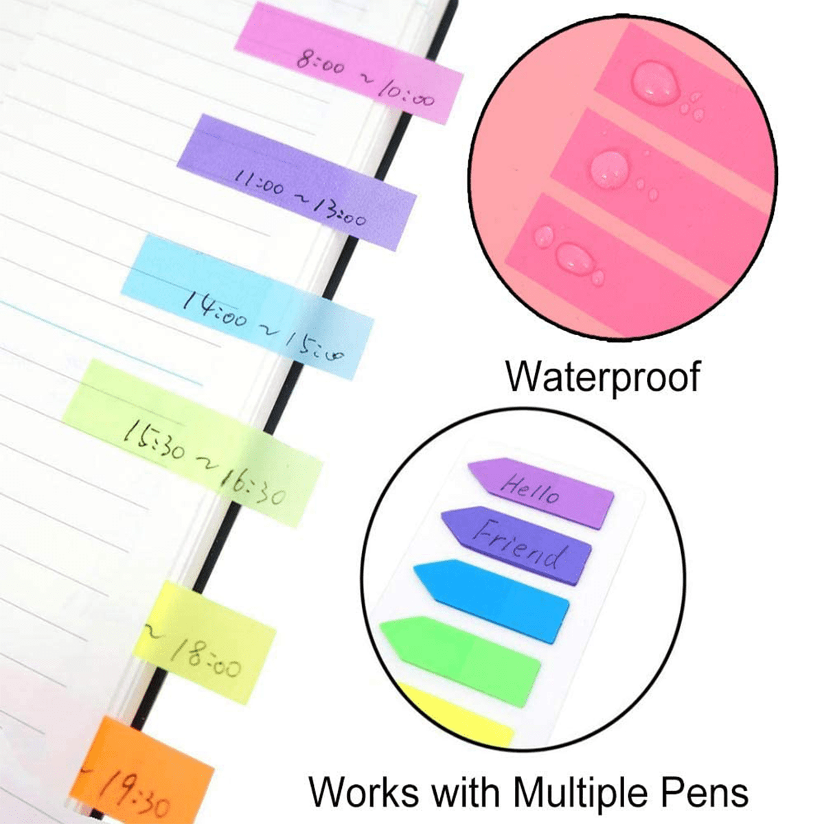 Sticky Notes Self-Adhesive Clear Waterproof Pads 500 Pieces,Pastel Arrow  Flags Tabs Strips Memo For Book Annotating Office - AliExpress