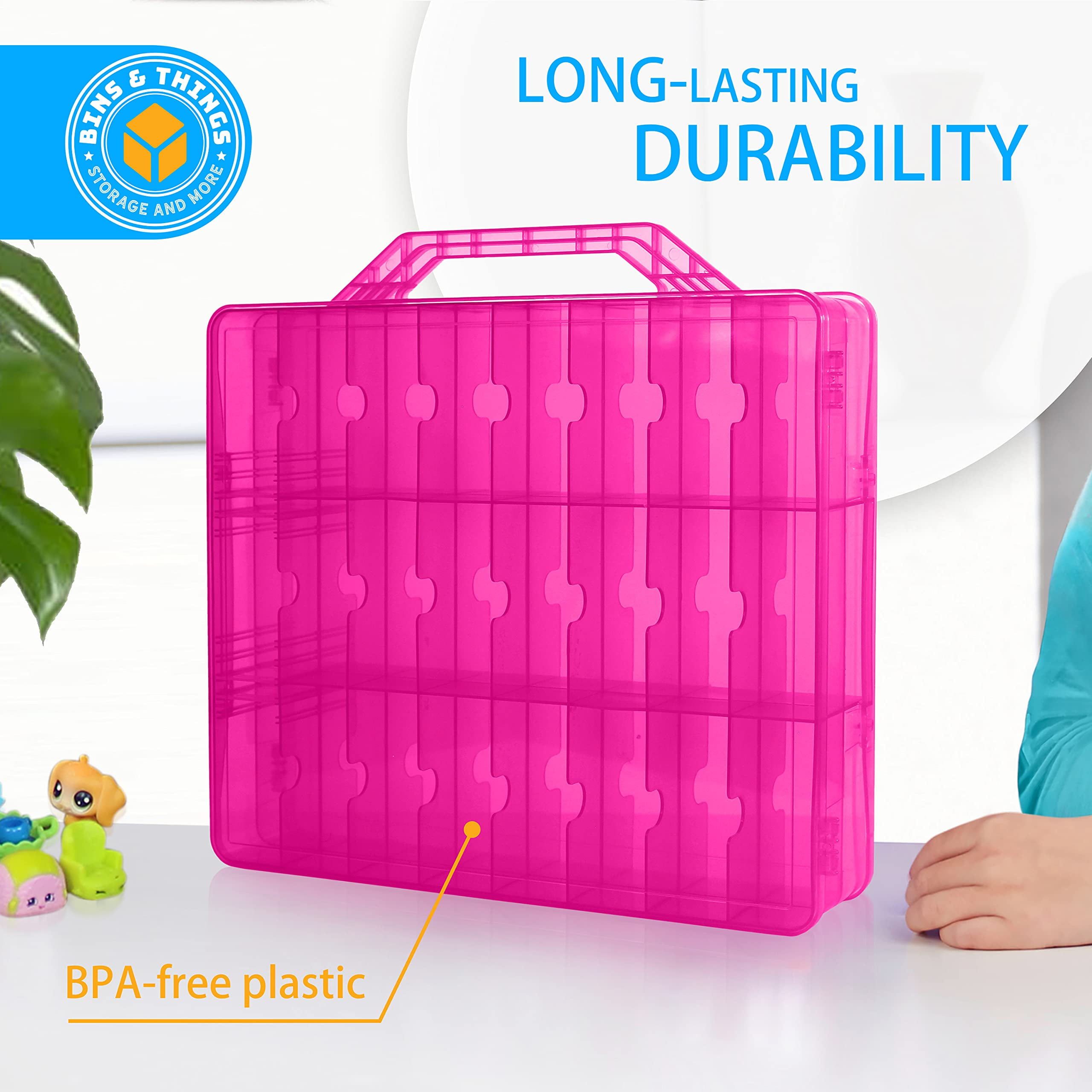 Bins & Things Toys Organizer Storage Case With 48 Compartments
