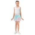 thumbnail image 3 of Girls' Skorts Elastic Waist Skorts with Inner Shorts Athletic Workout Shorts Skirts Pink and Blue Stripes Medium, 3 of 9