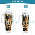 thumbnail image 6 of Yayeee 30oz Double-Wall Insulated Stainless Steel Tumbler with Handle Bottle, Red Geometric, 6 of 8