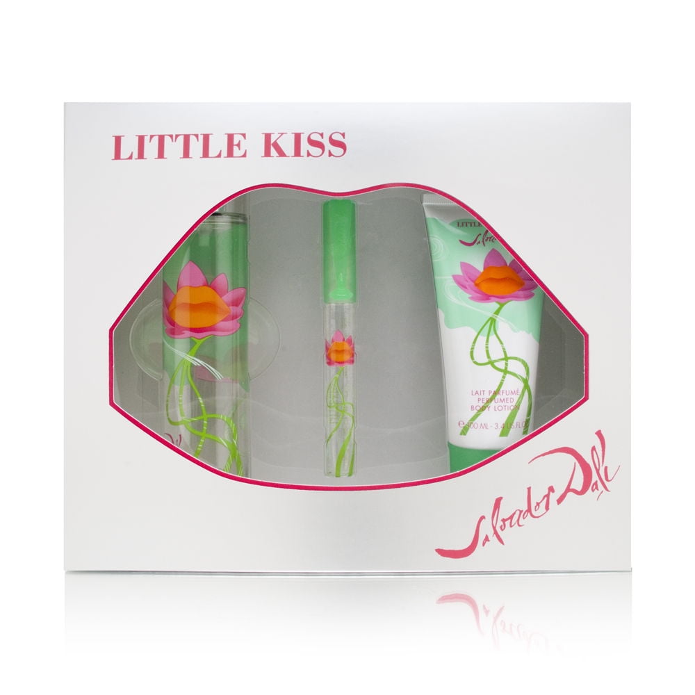 Little Kiss by Salvador Dali for Women 3 Piece Set Includes: 3.4 oz Eau de Toilette Spray + 3.4 oz Perfumed Body Lotion + 0.27 oz Eau de Toilette Pen Spray