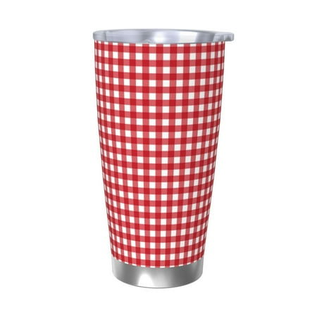 

Matuu Red Checkboard for 20oz Durable Thermal Cups Keep Drinks Cold and Hot Insulated Car Mug with Lid-Without Straw
