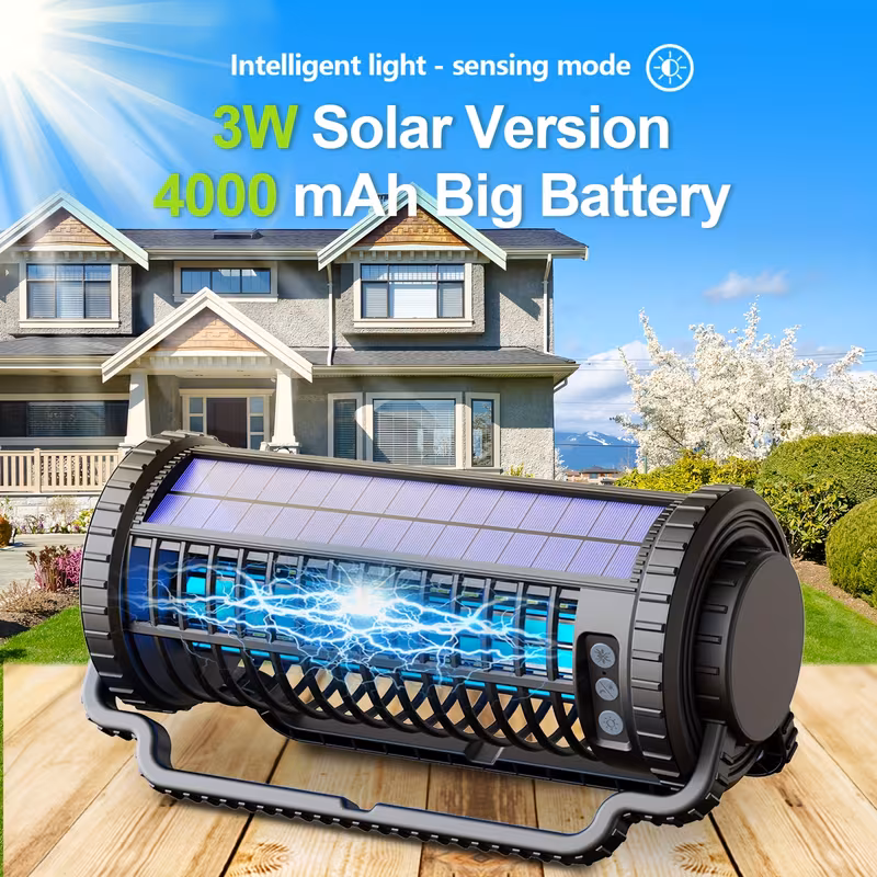 Outdoor solar insect killer, high-efficiency indoor mosquito killer, wireless rechargeable 4000mAh battery, waterproof mosquito repellent, suitable for outdoor, terrace, backyard, garden