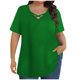 thumbnail image 2 of mfyjkho Tops De Moda Para Mujer, Blusas De Verano Para Mujer, De Color Liso, Con Manga Corta Y Cuello En V Tops Y Blusas Para Mujer Xxxl, 2 of 6