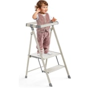 UNICOO® Foldable Toddler Tower - 2-Step Ladder for Adult, Toddler Tower Foldable & Compact - Foldable Kitchen Tower, Kids Step Stool, Folding Toddler Tower for Kitchen & Bathroom (Smoky Gray)