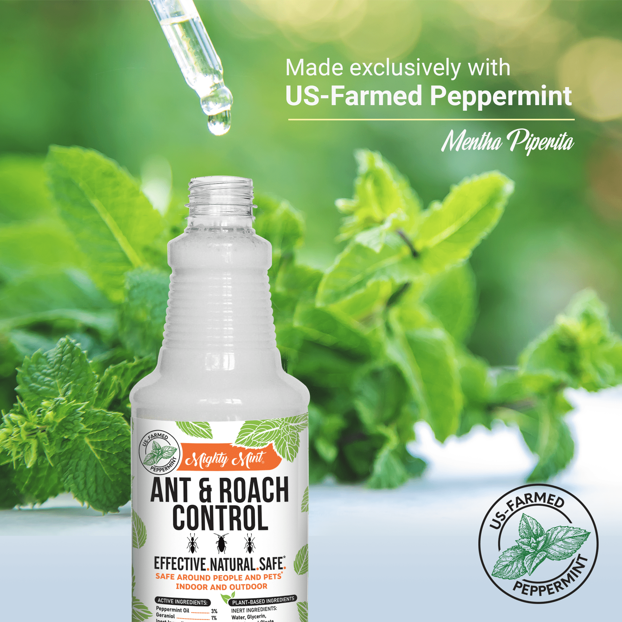 Mighty Mint 16oz Cockroach Repellent Peppermint Oil Spray - Natural Roach Killer + Deterrent