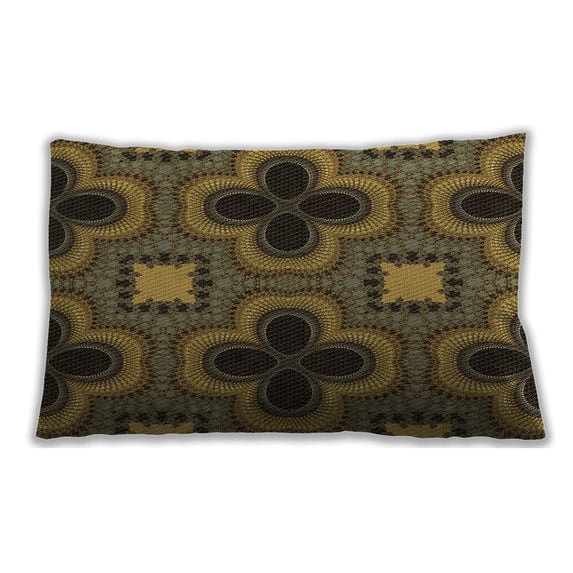 Ahgly Company Patterned Indoor Rectangular Milk Chocolate Brown Lumbar Throw Pillow, 13 inch by 19 inch