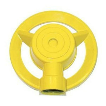 Large Metal Round Pattern Sprinkler, Yellow QVS Sprinklers 4113 (Best Sprinkler For Large Lawn)