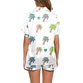 thumbnail image 5 of Women's Easter Pajamas Rabbit Print Pattern Short Sleeve Shorts White S, 5 of 5